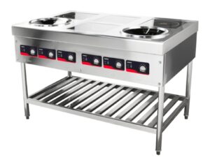 Four Zones 2 Burners Commercial induction Wok Cooker LT-B300VI-B105